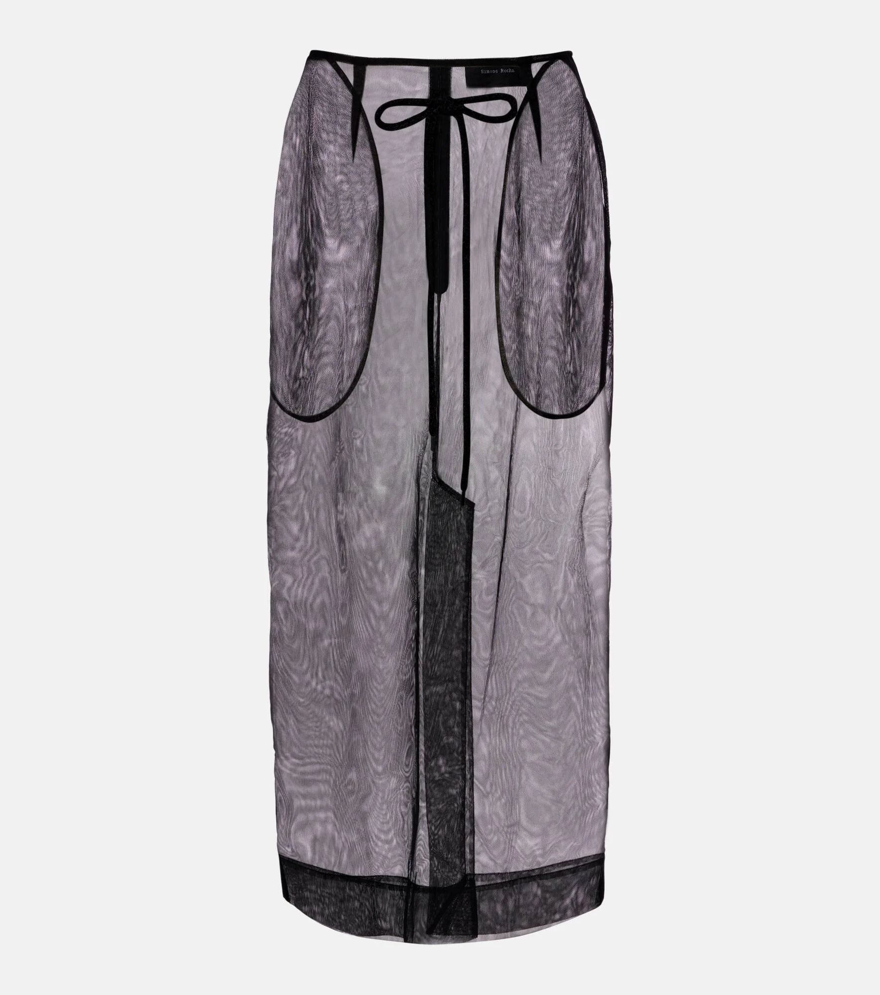 Bow-detail tulle midi skirt - 1