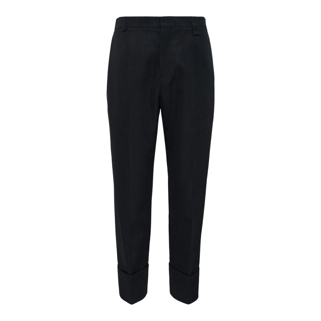 Cuffed Straight Leg Trousers - 1