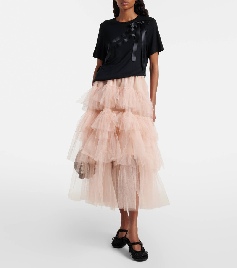 Simone Rocha Ruffled tulle midi skirt outlook