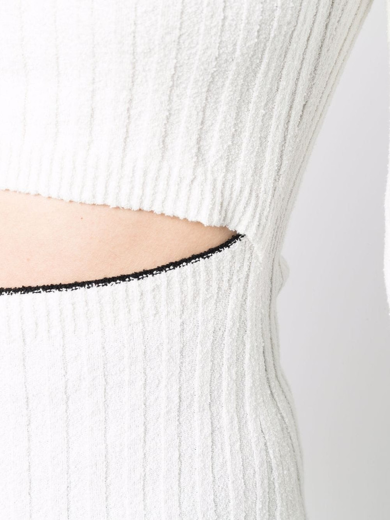 contrast-trim bouclé cardigan 5