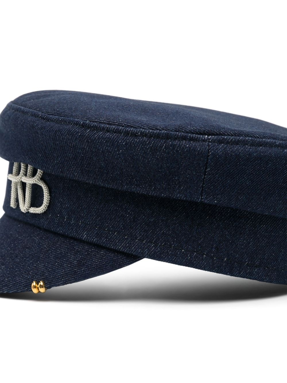 piercing-detailed baker boy cap - 2