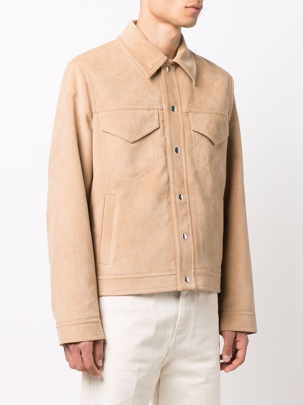 vegan suede shirt jacket - 3