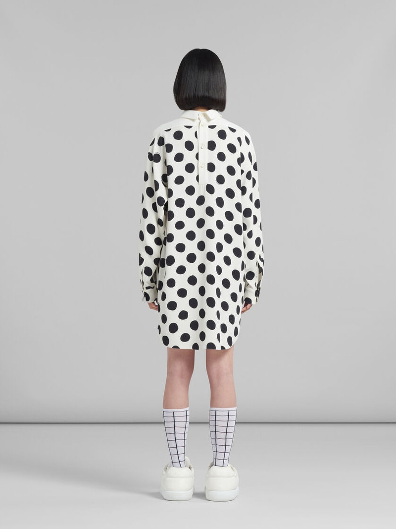 WHITE CADY DRESS WITH MAXI POLKA DOTS 3