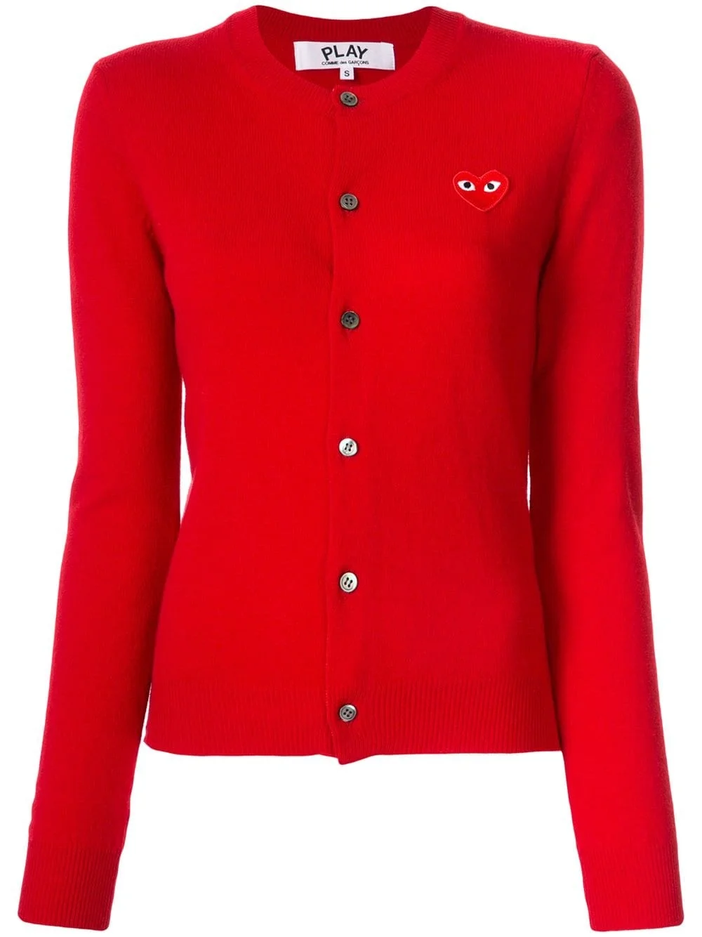 logo embroidered buttoned cardigan - 1