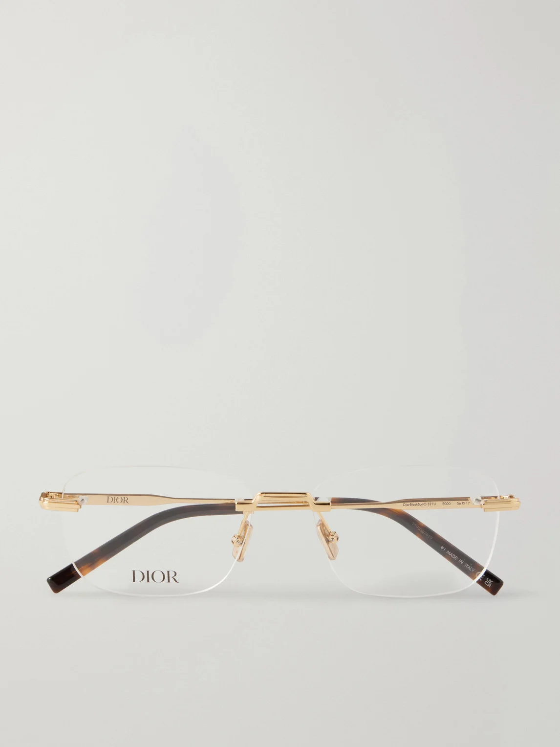 DiorBlackSuitO S27U D-Frame Gold-Tone and Acetate Glasses - 1