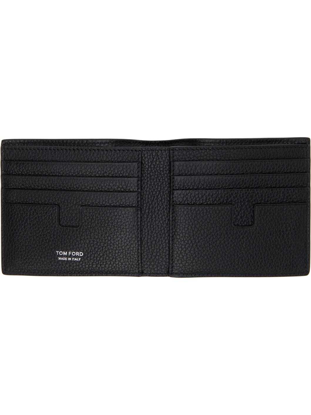 Black Grain Leather Classic Bifold Wallet - 3