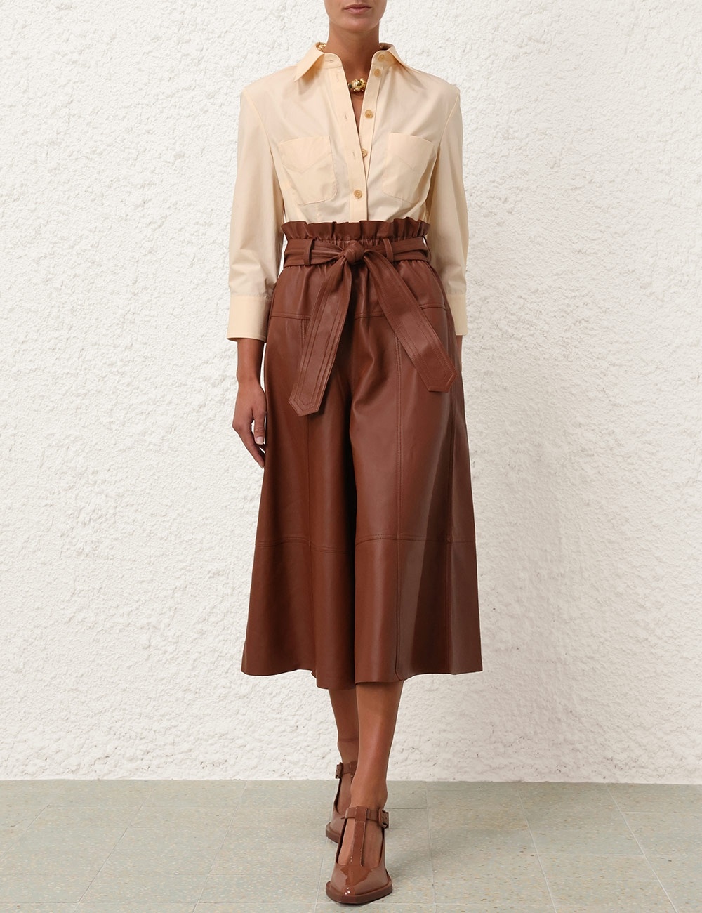 NATURA LEATHER CROPPED PANT - 2