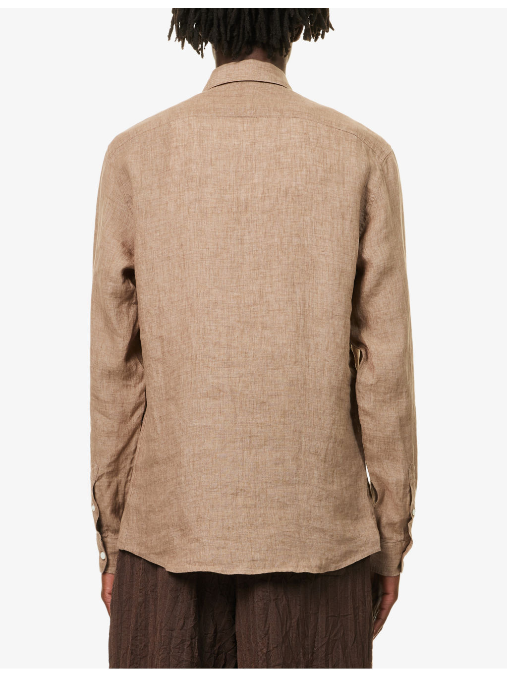 Relaxed-Fit Long-Sleeve Linen Shirt - 4