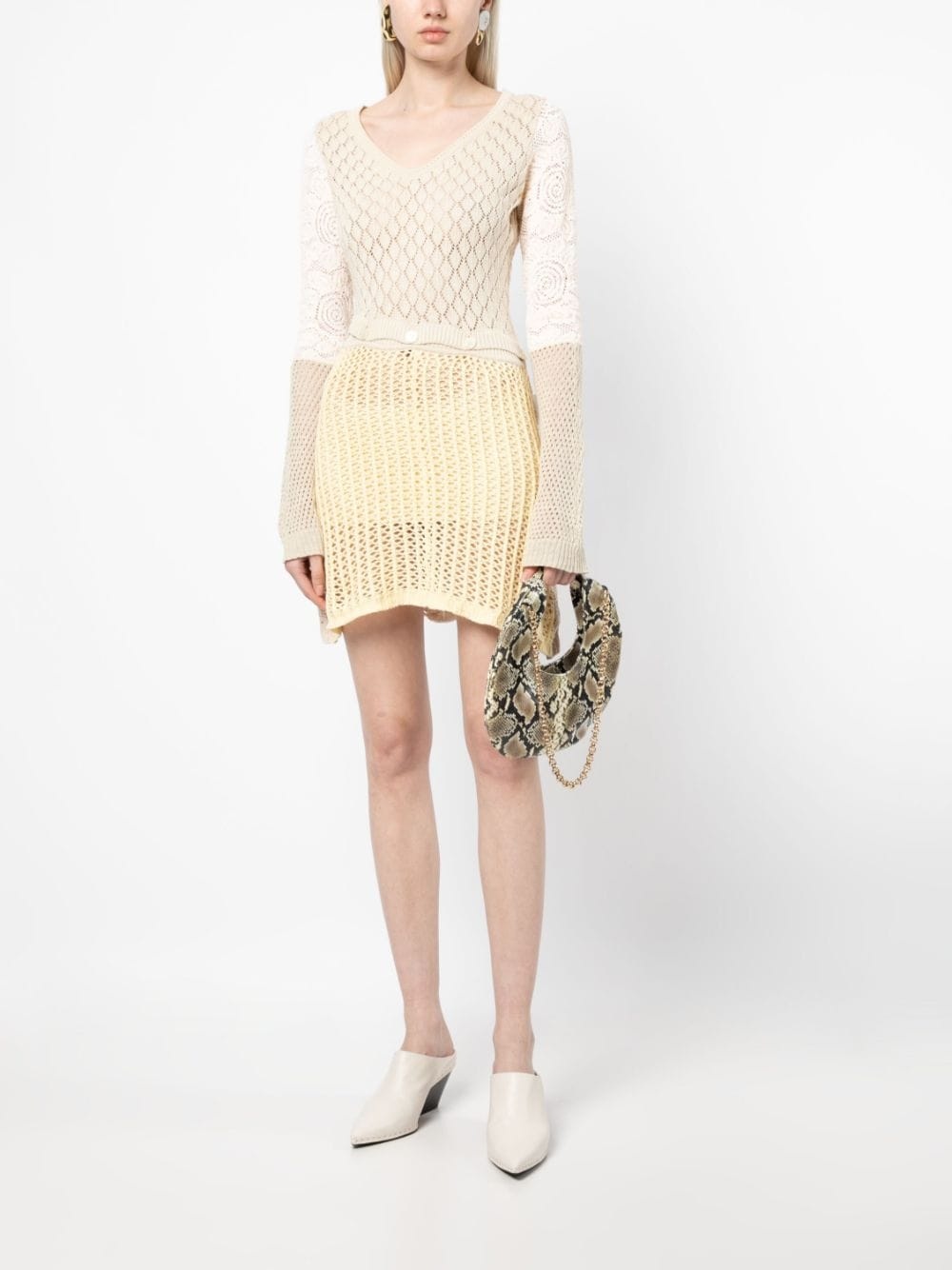 patchwork crochet minidress - 2