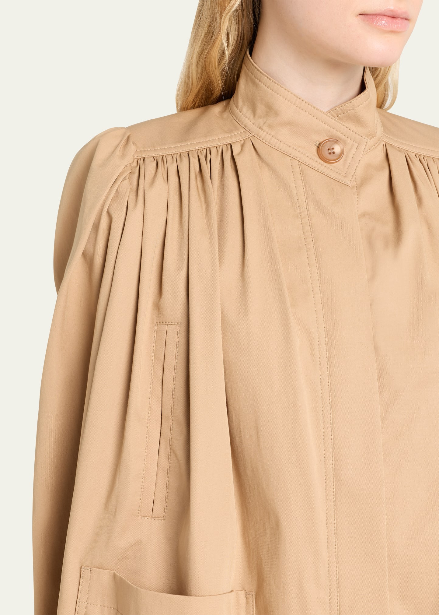 High-Neck Puff-Sleeve Jacket - 5