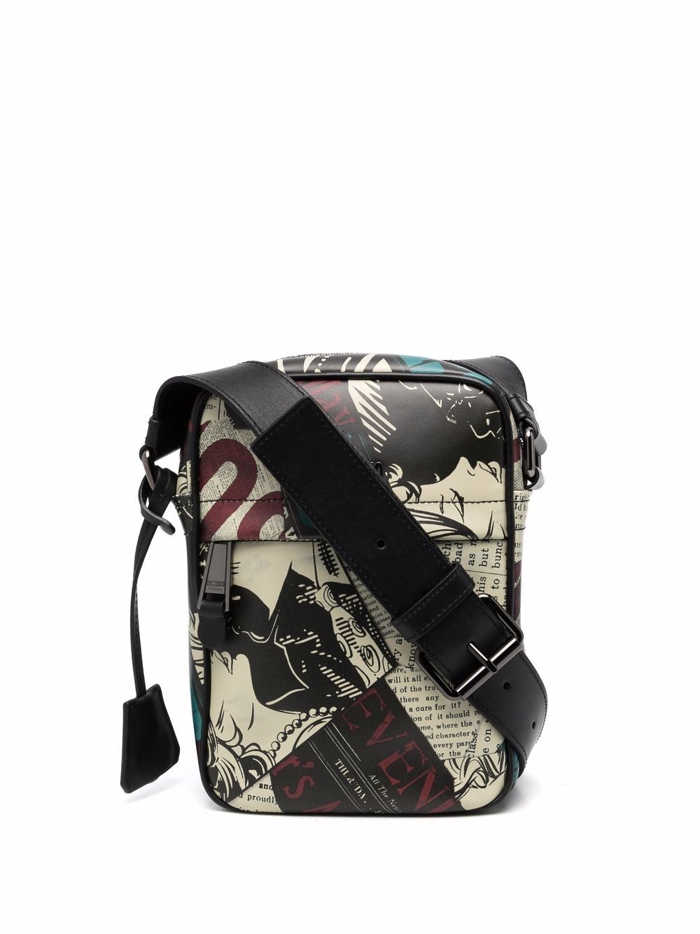 newspaper-print messenger bag - 1