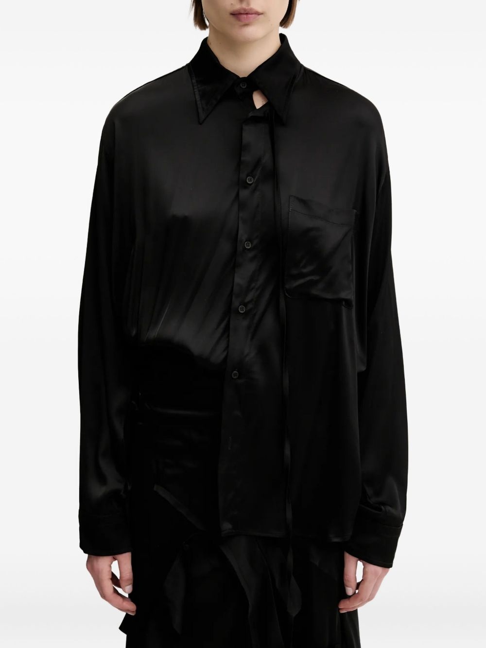 ruffled satin dress - 5