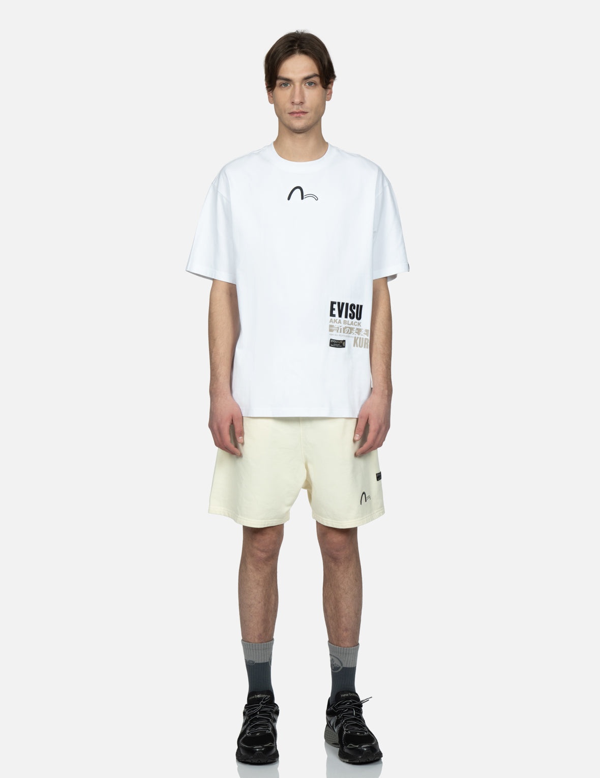 Distorted Kamon Embroidery Sweat Shorts - 6