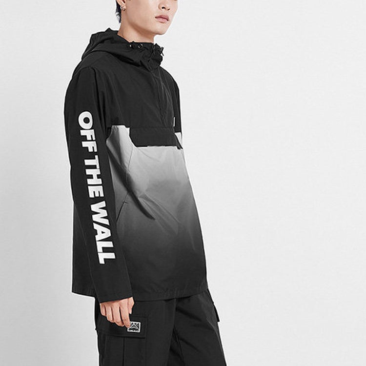 Men's Vans Splicing Athleisure Casual Sports Hooded Jacket Black VN0A49JZBLK - 5