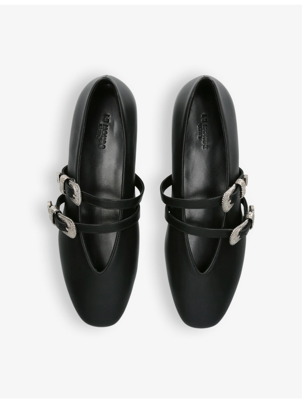 Claudia double-strap leather flats - 2