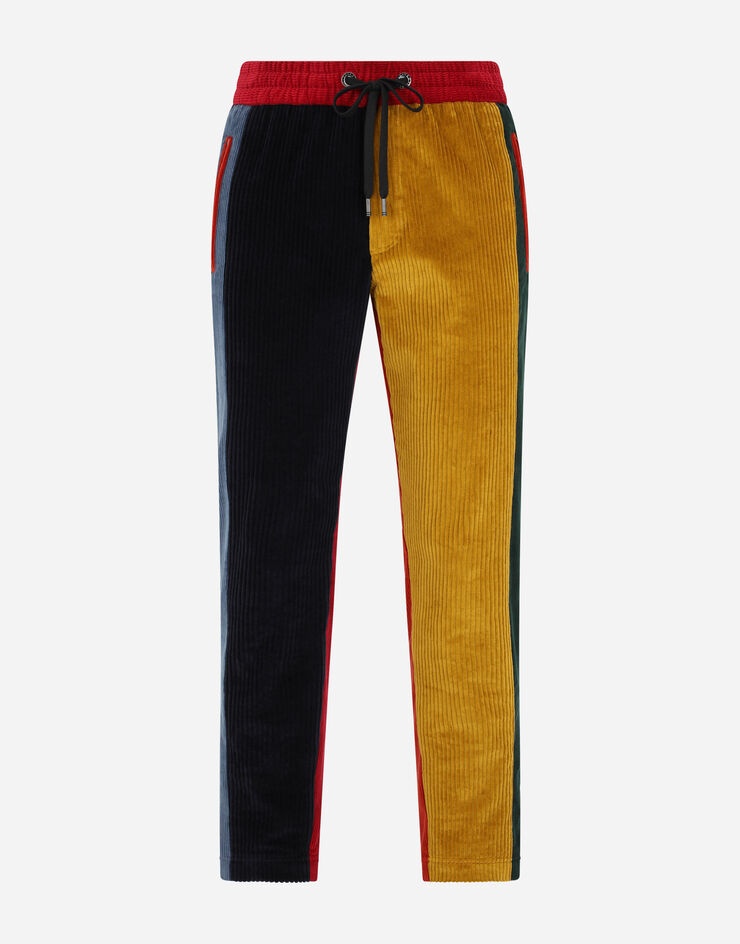 Velvet patchwork jogging pants with patch embellishment - 3