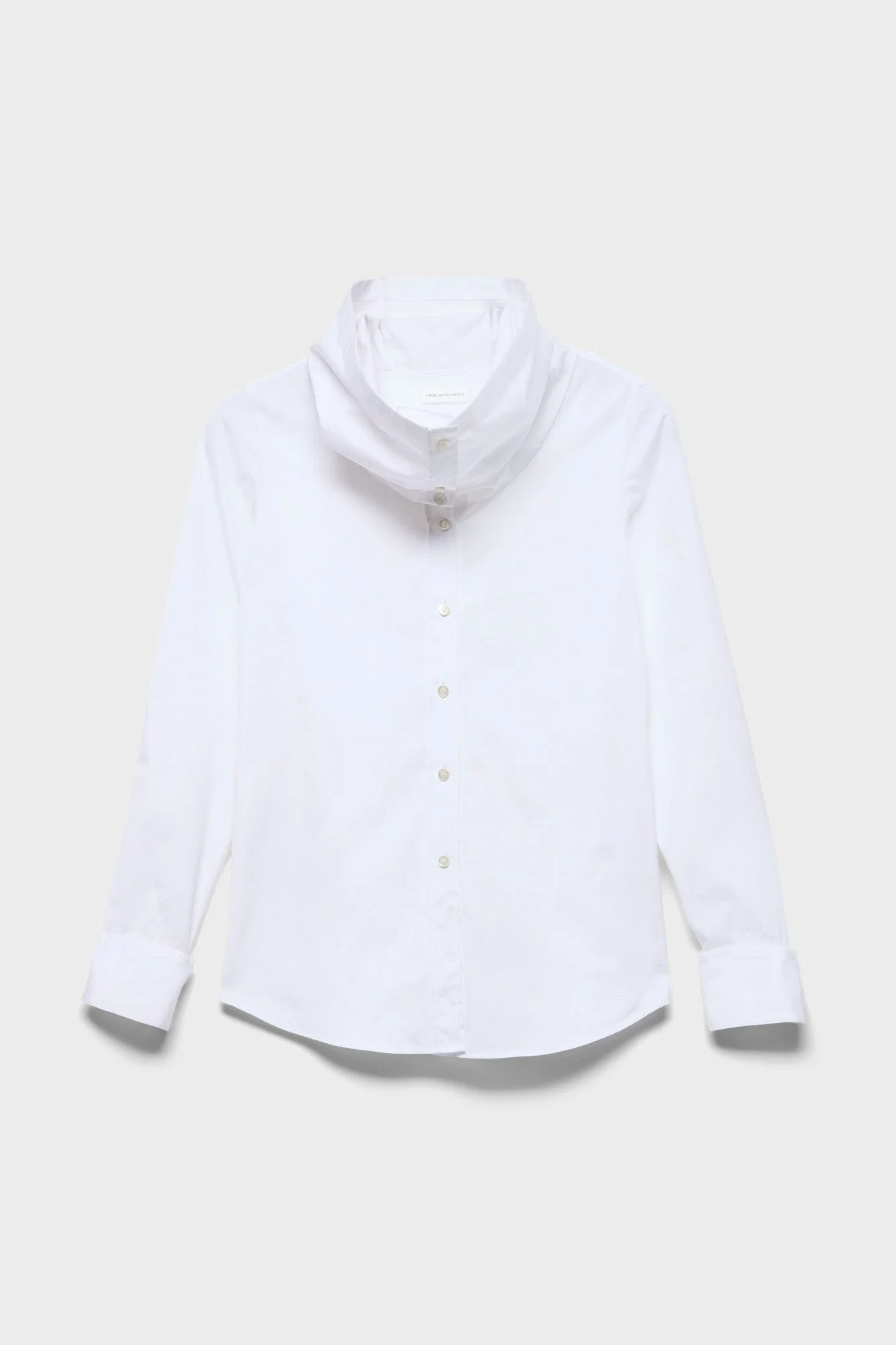 HIGH NECK LONG SLEEVE SHIRT in Poplin - 1