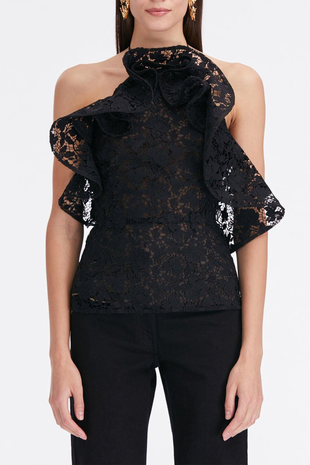 Halter Neck Ruffle Blouse - 3