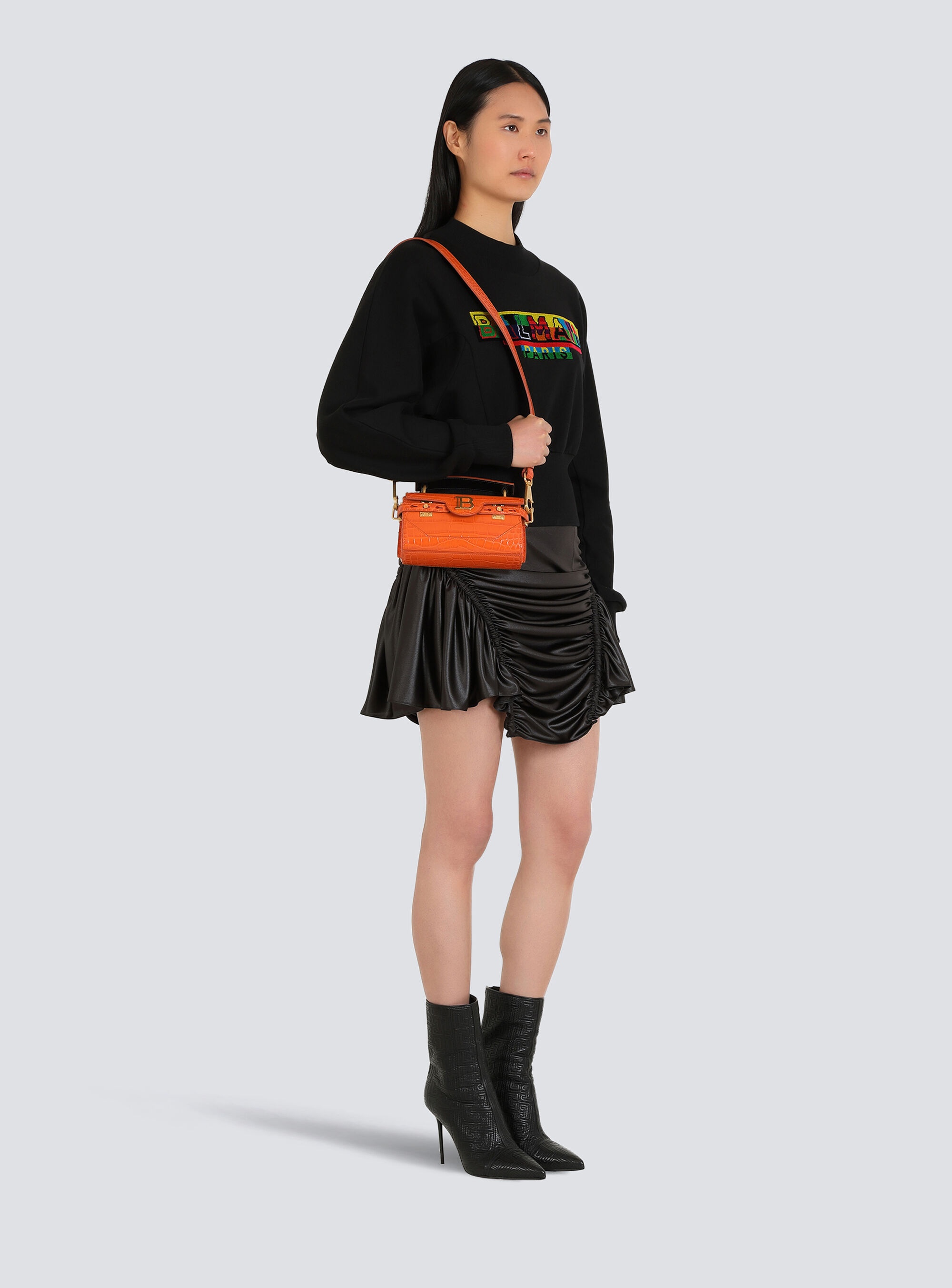 Crocodile-embossed leather B-Buzz 19 bag - 2