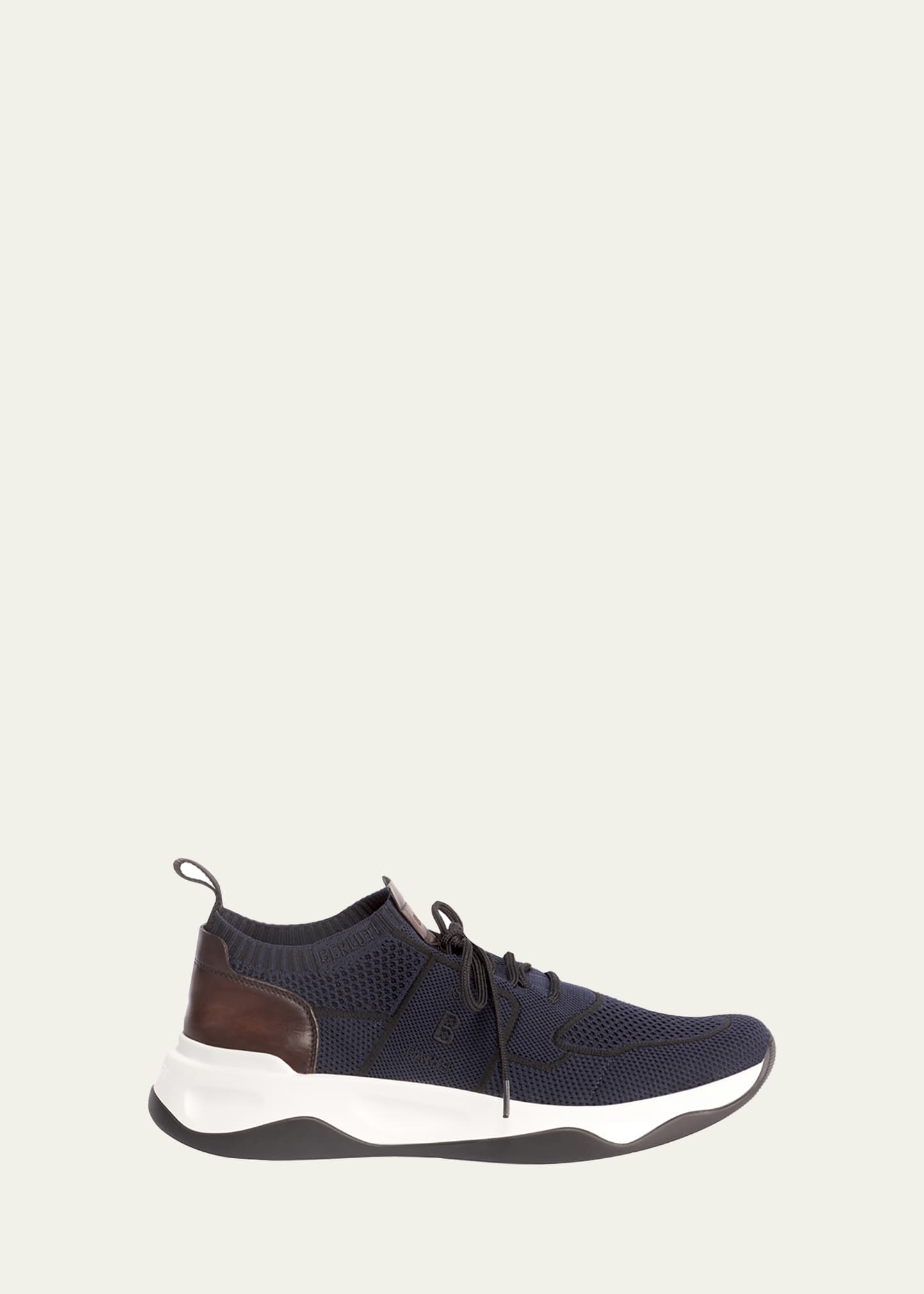 Men's Shadow Knit Sneaker with Leather Details - 1