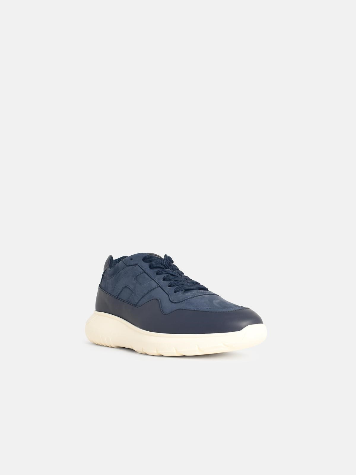 'INTERACTIVE3' NAVY LEATHER SNEAKERS - 2