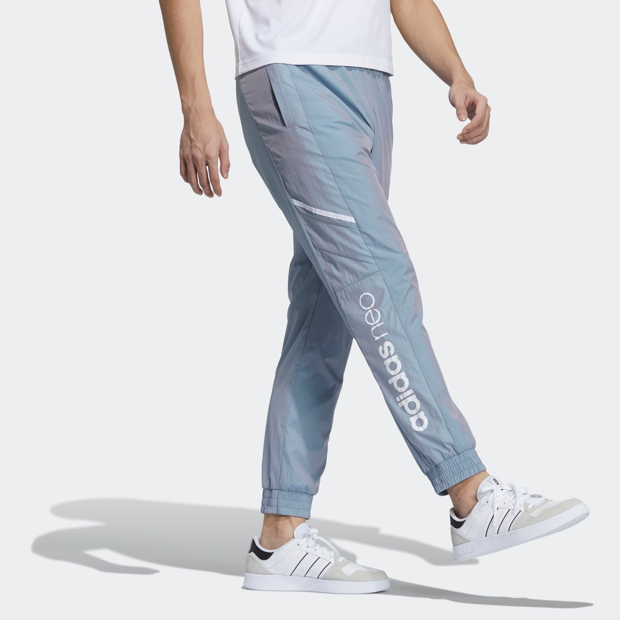 adidas neo M Hype Tp Q2 Casual Sports Side Stripe Running Long Pants light grey GP5716 - 4