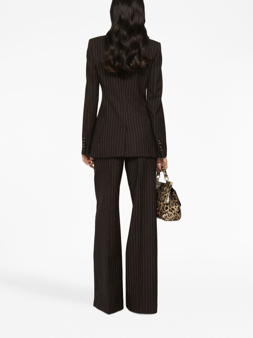 double-breasted striped blazer - 4