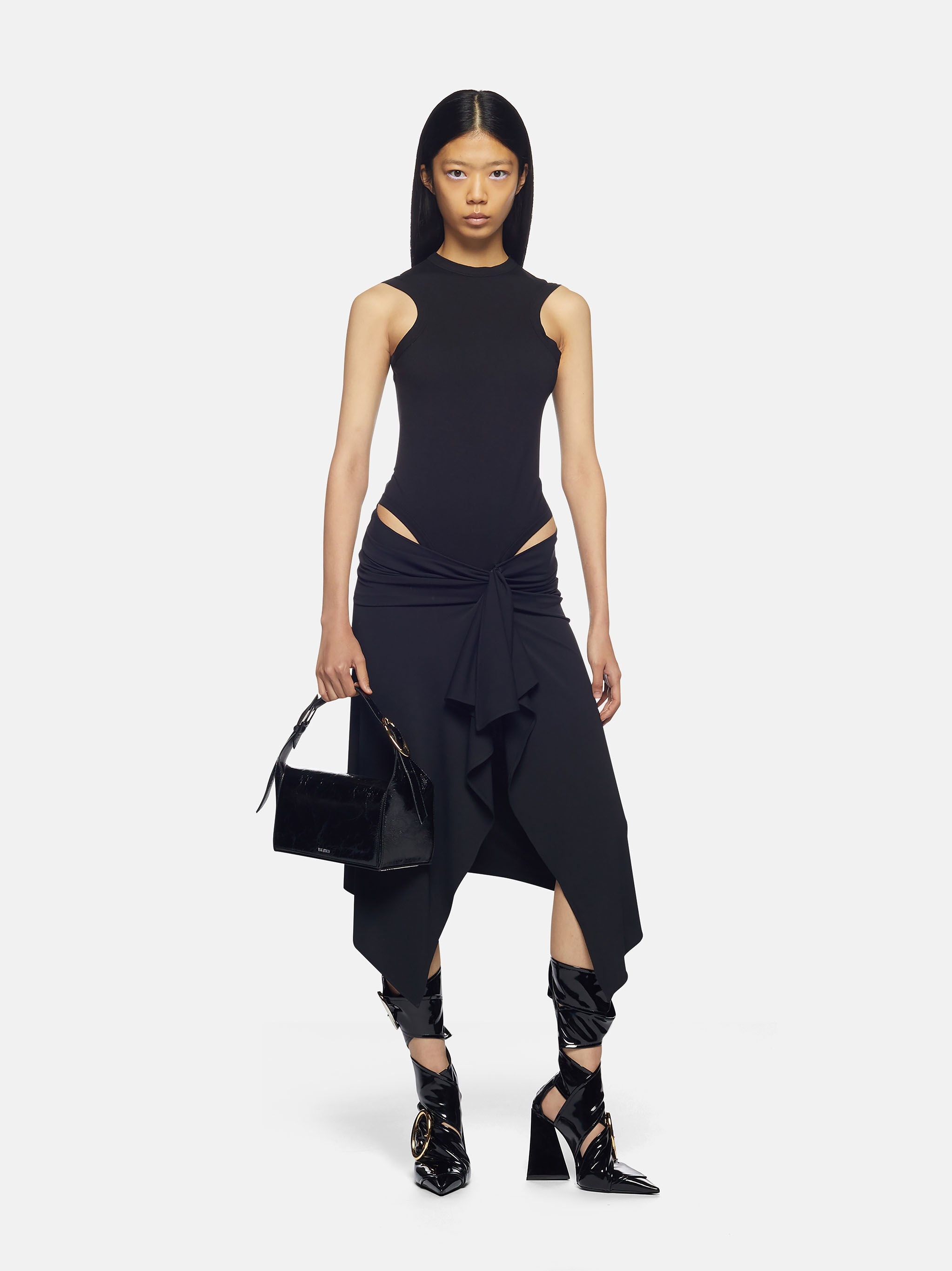 "MIRNA" BLACK MIDI DRESS - 2