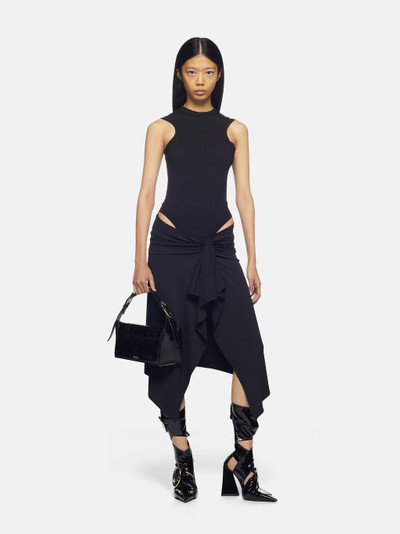 THE ATTICO "MIRNA" BLACK MIDI DRESS outlook