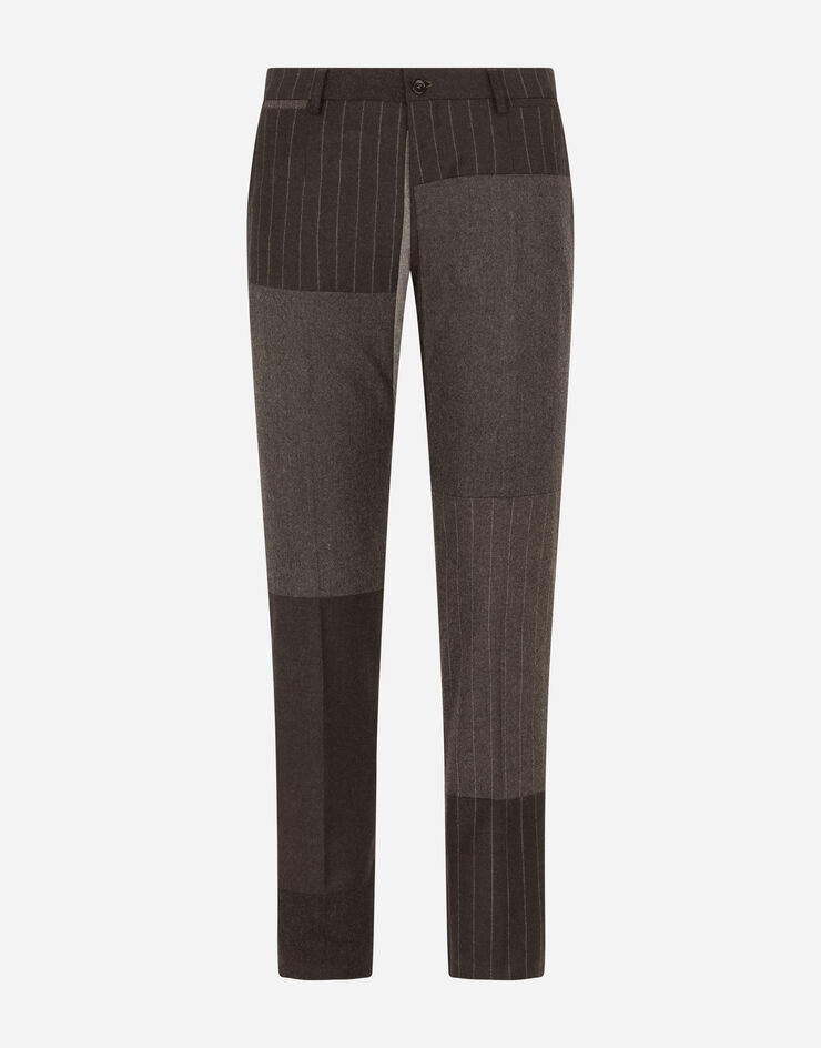 Tailored cashmere and wool patchwork pants - 3