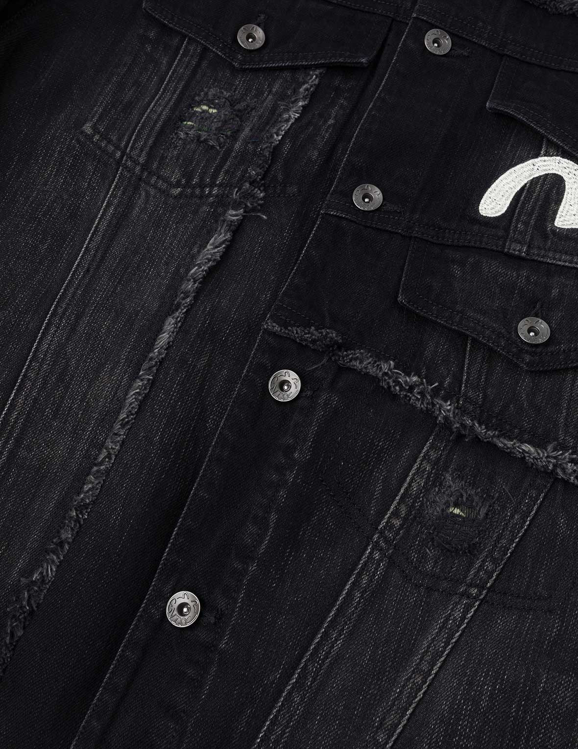 Multi-Pocket Relax Fit Washed Denim Jacket - 11