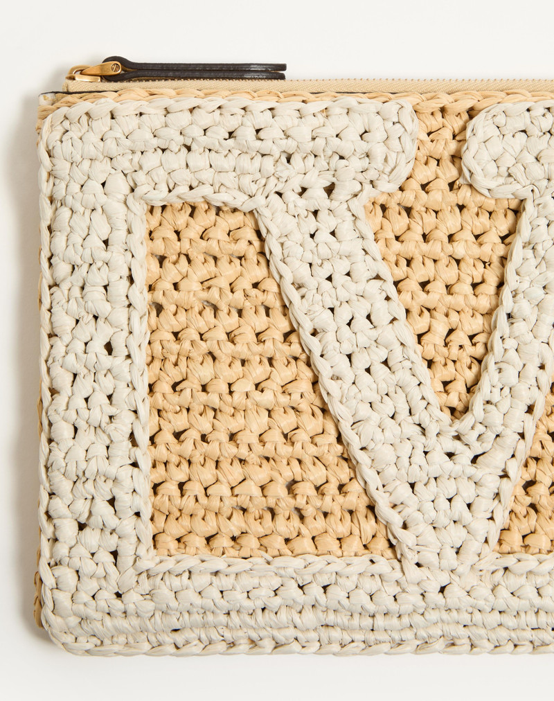Valentino VALENTINO GARAVANI VIVA SUPERSTAR SYNTHETIC RAFFIA POUCH outlook