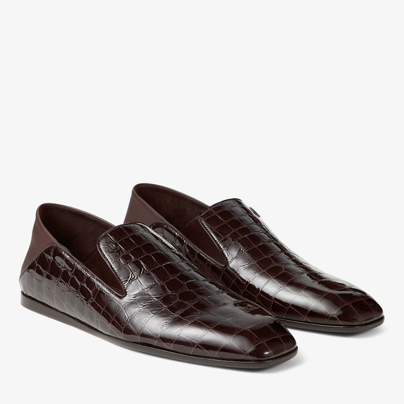 Eliot Slipper Sambuco Croc-embossed Leather Slippers 2