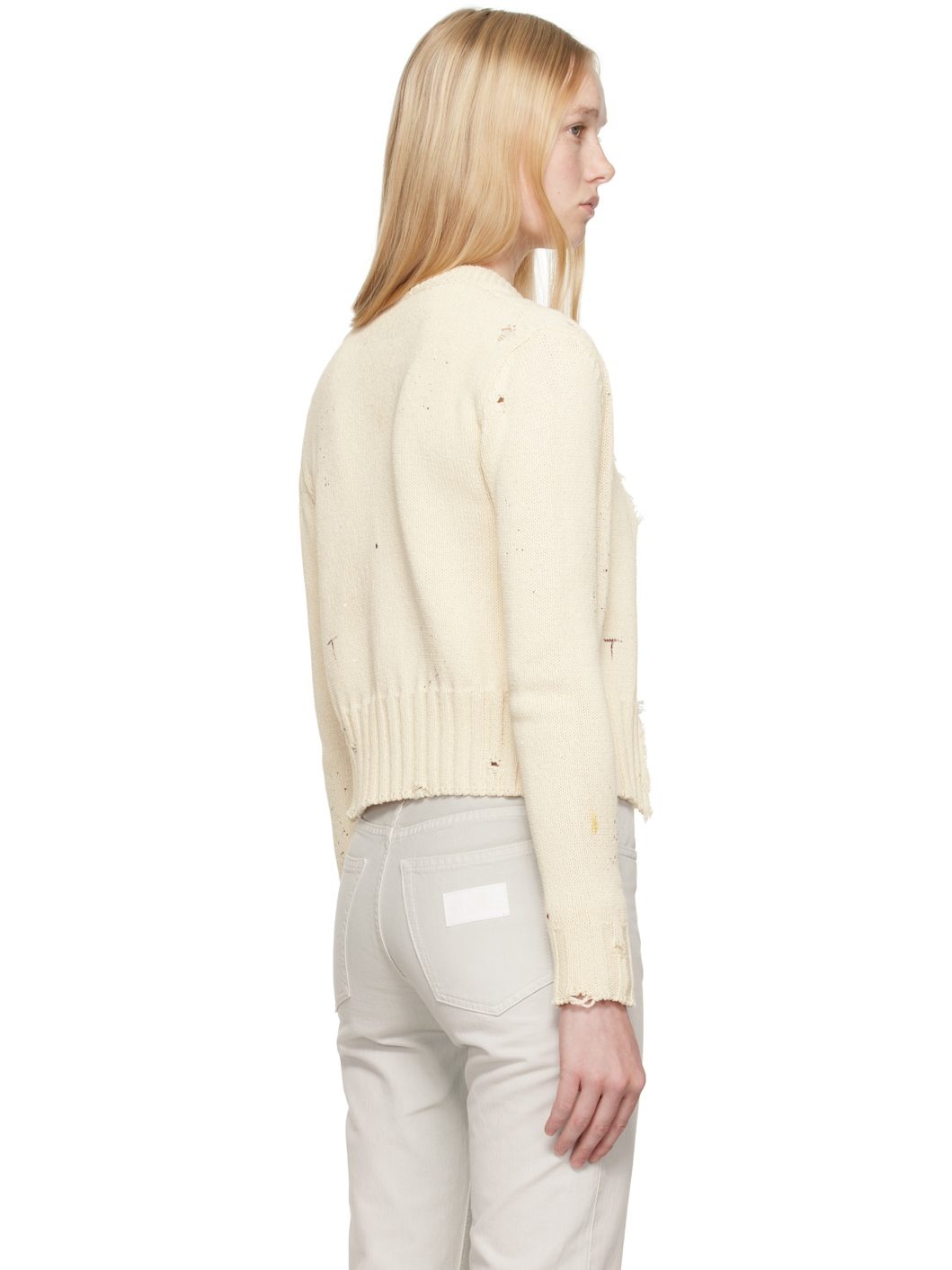 Off-White Paint Knit Cardigan - 3