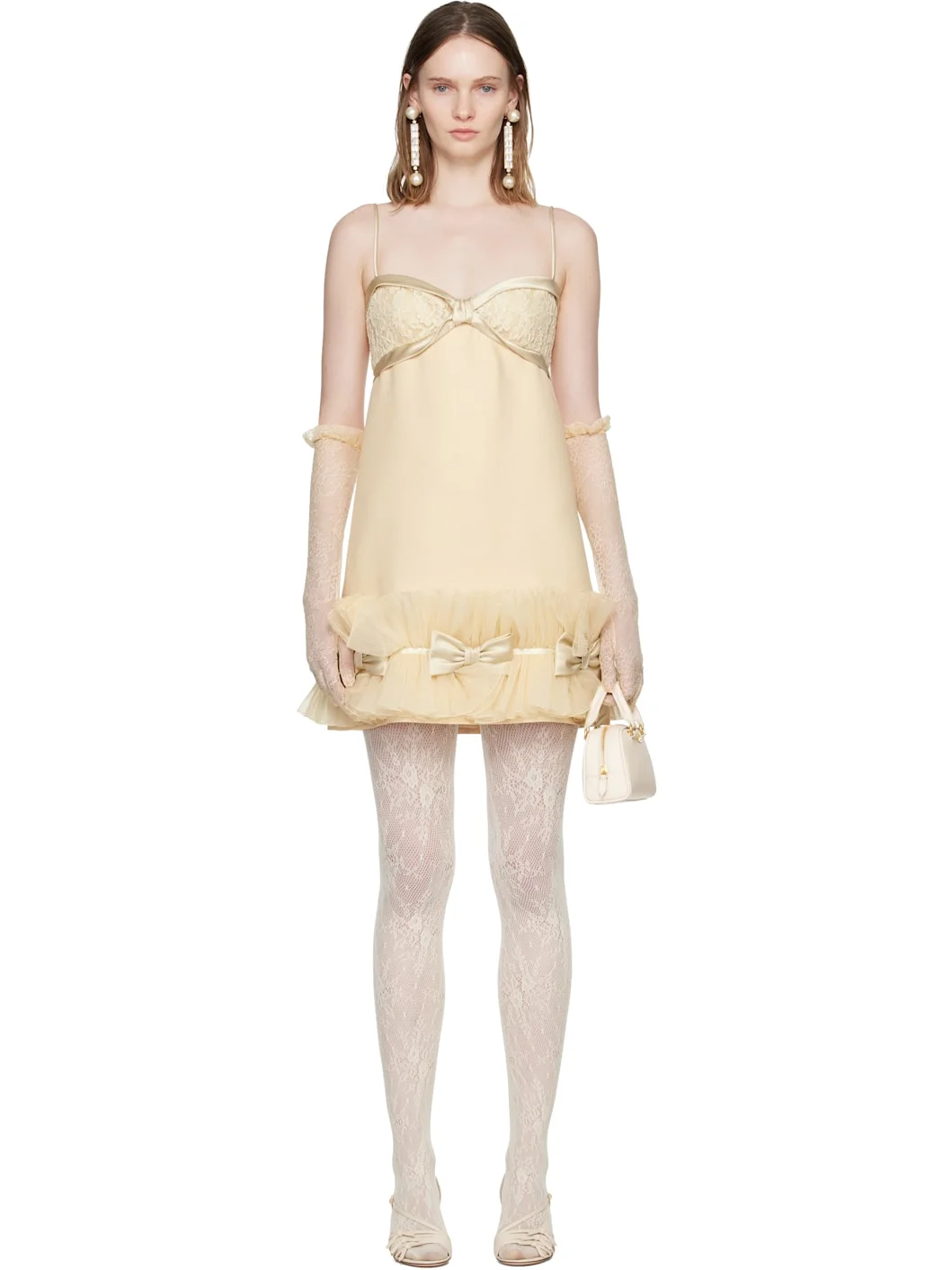 Beige Silk Minidress - 1