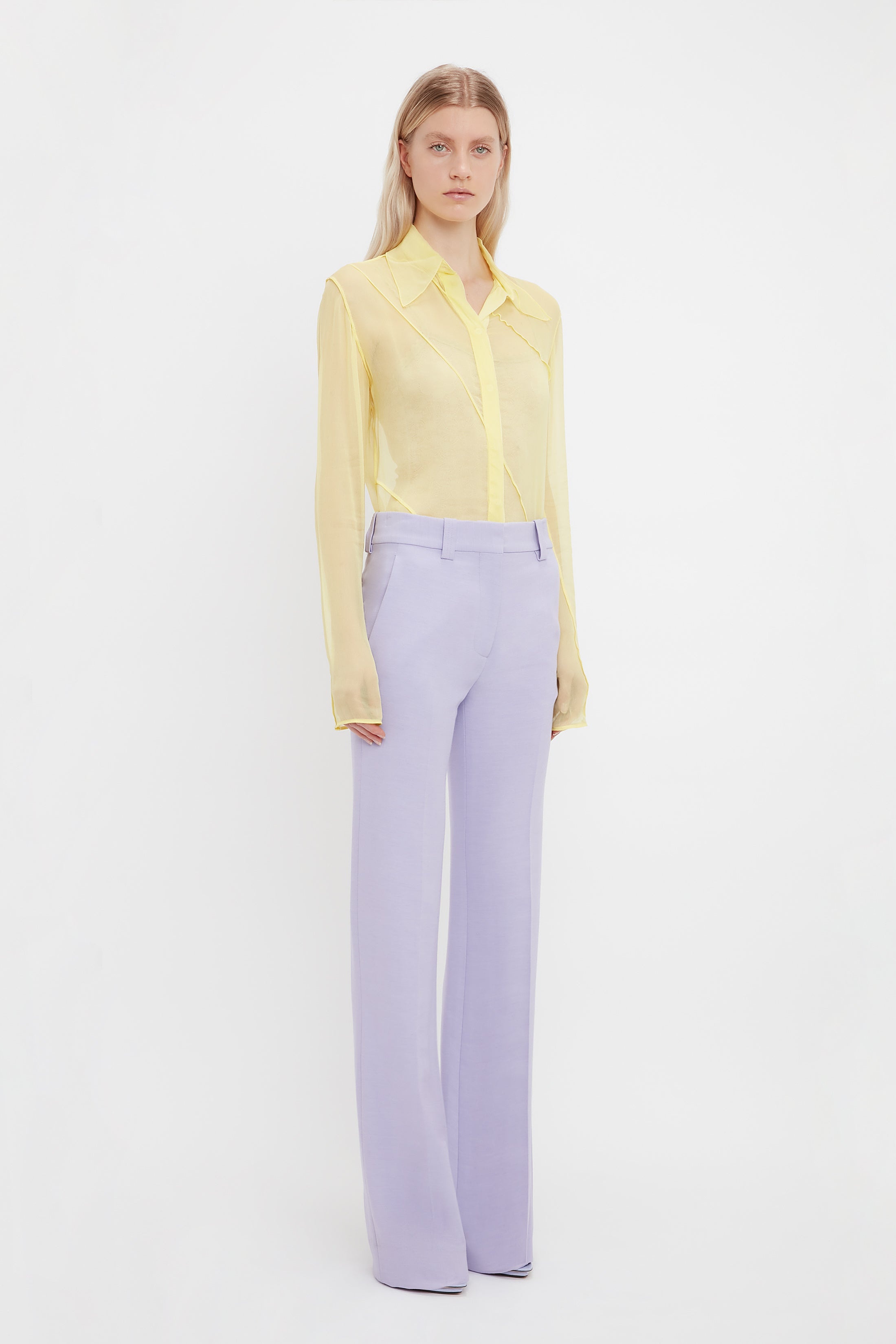 Tailored Straight Leg Trouser In Lavender - 3