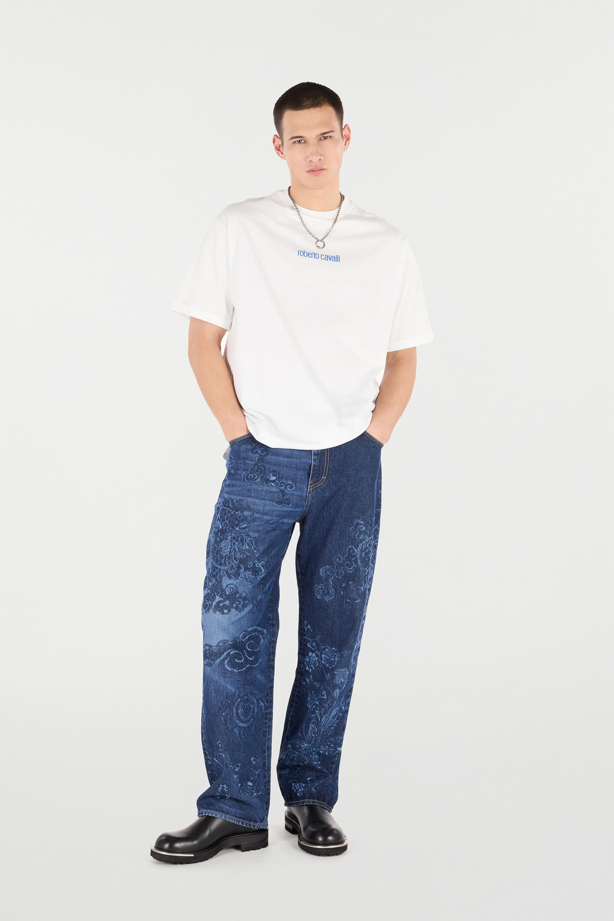 Cotton T-Shirt With Dragon And Logo - 2