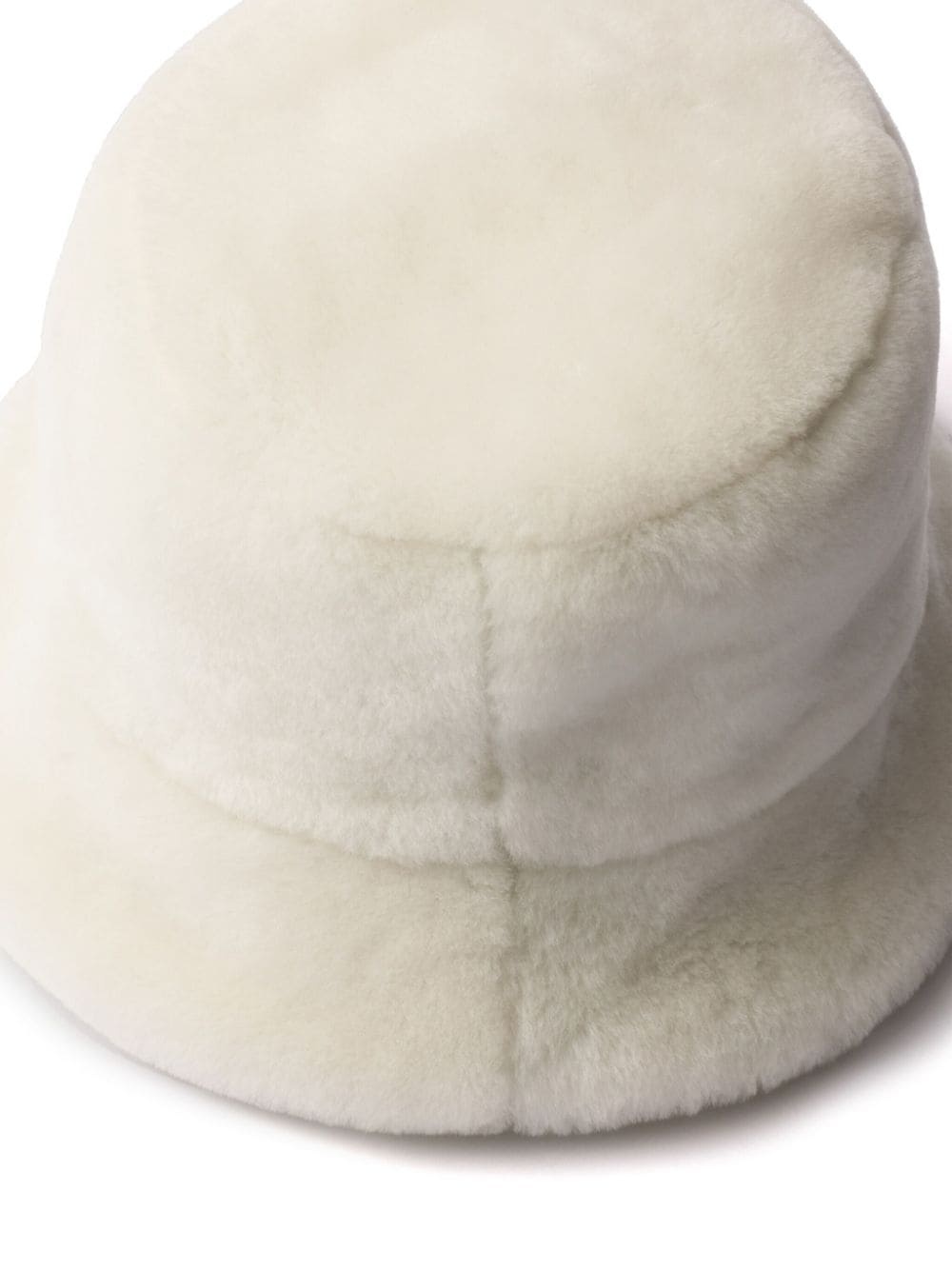 triangle-logo shearling bucket hat - 2