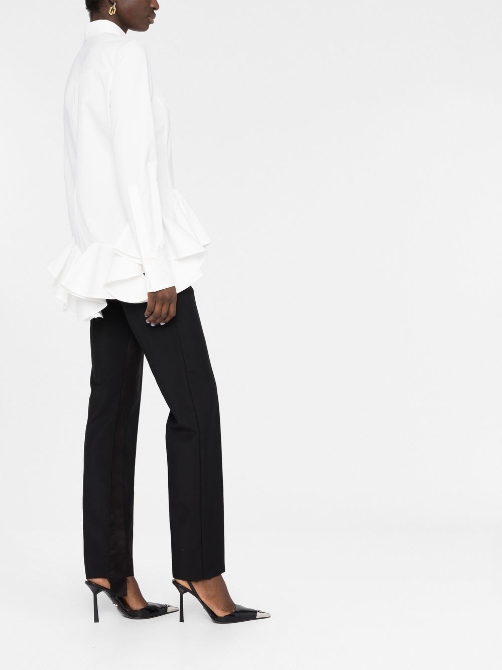 peplum-hem cotton shirt - 4
