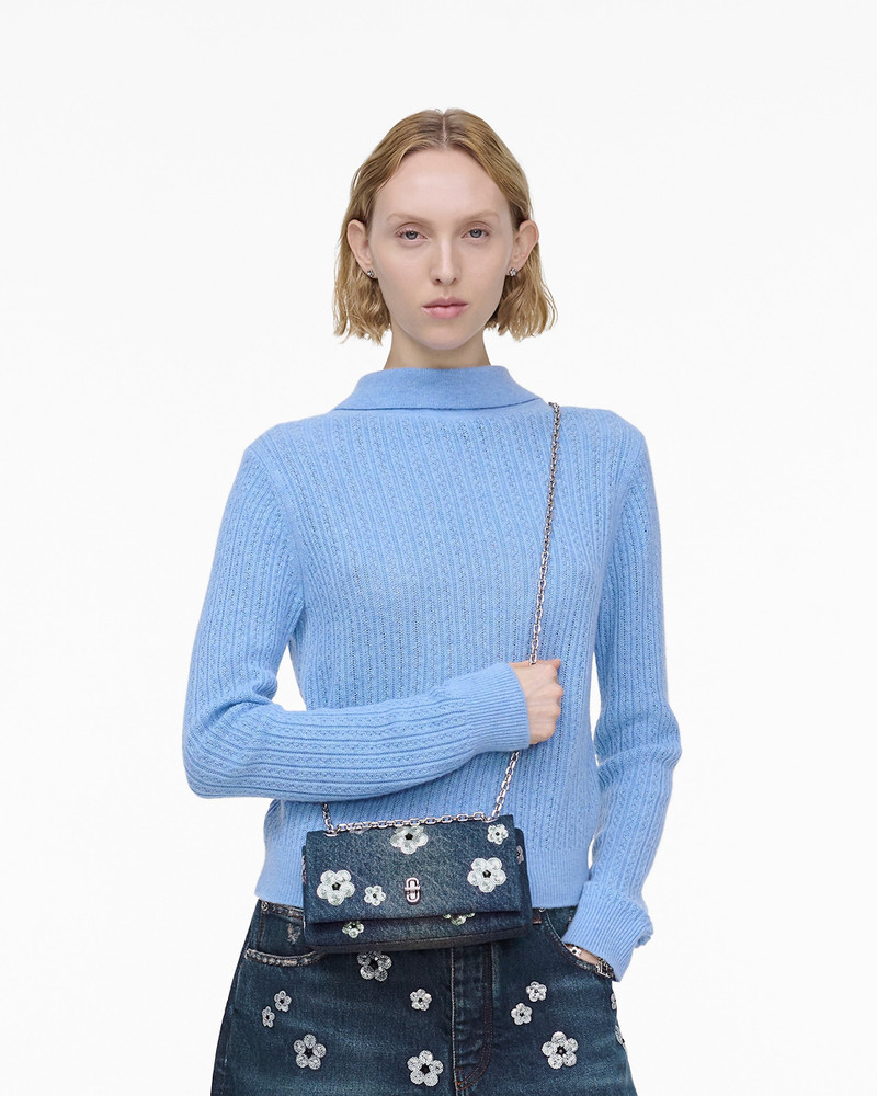 THE SEQUIN DAISY DENIM DUAL CHAIN MINI BAG 6