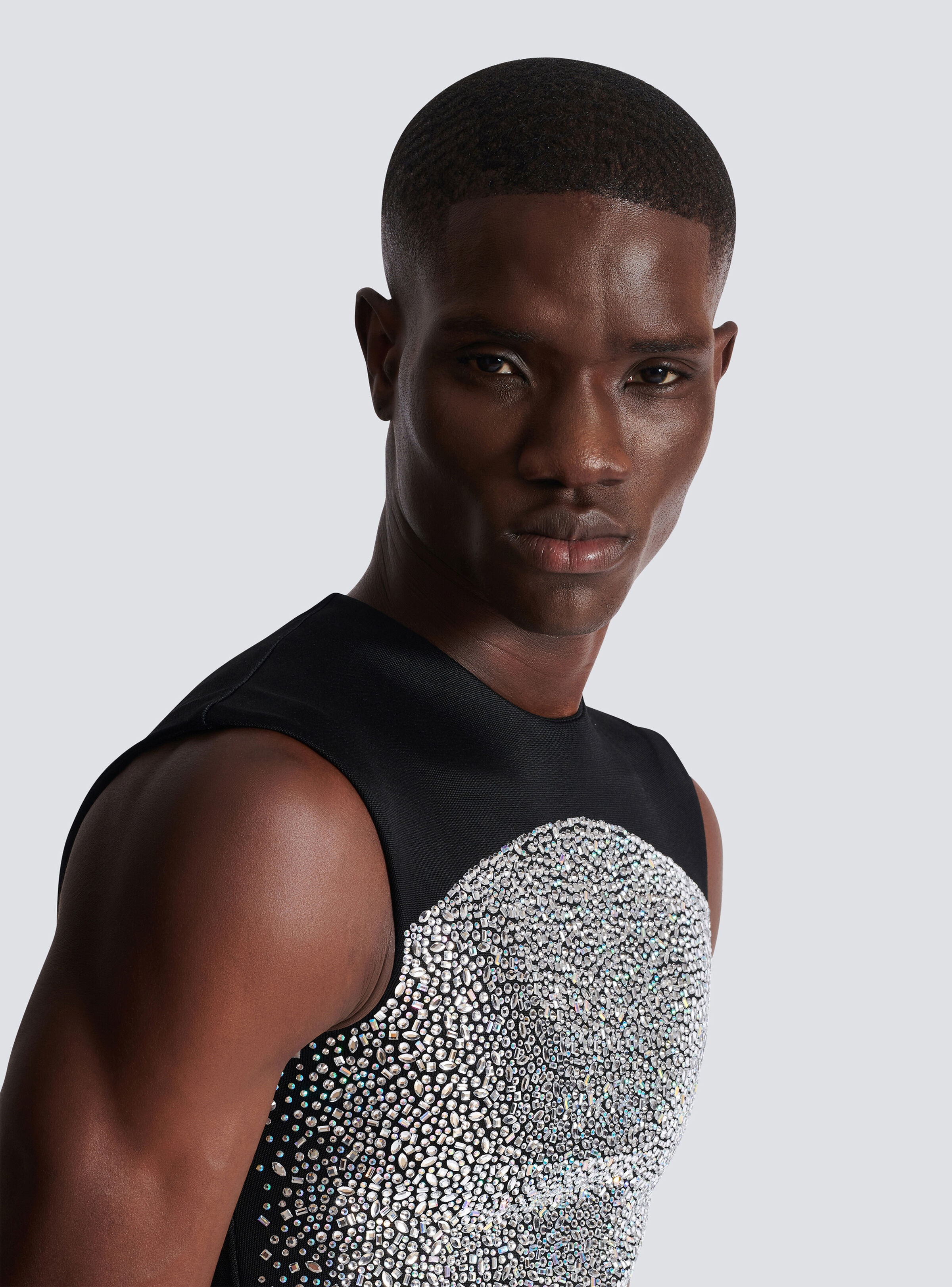 Rhinestone Galaxy tank top in sculpting jersey - 7