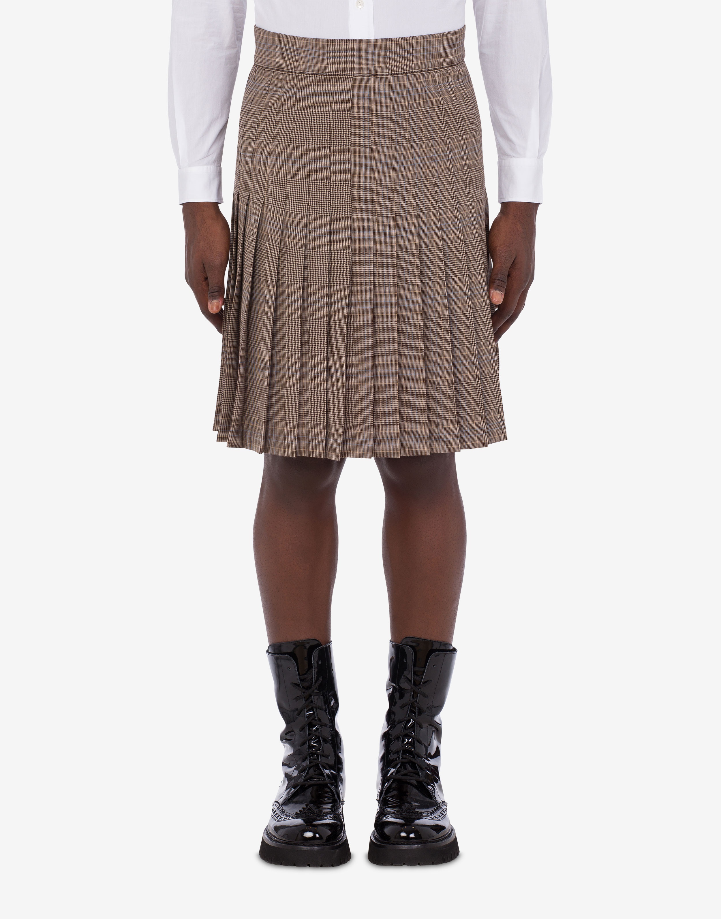 GLEN PLAID SKIRT WITH PLEATS - 2