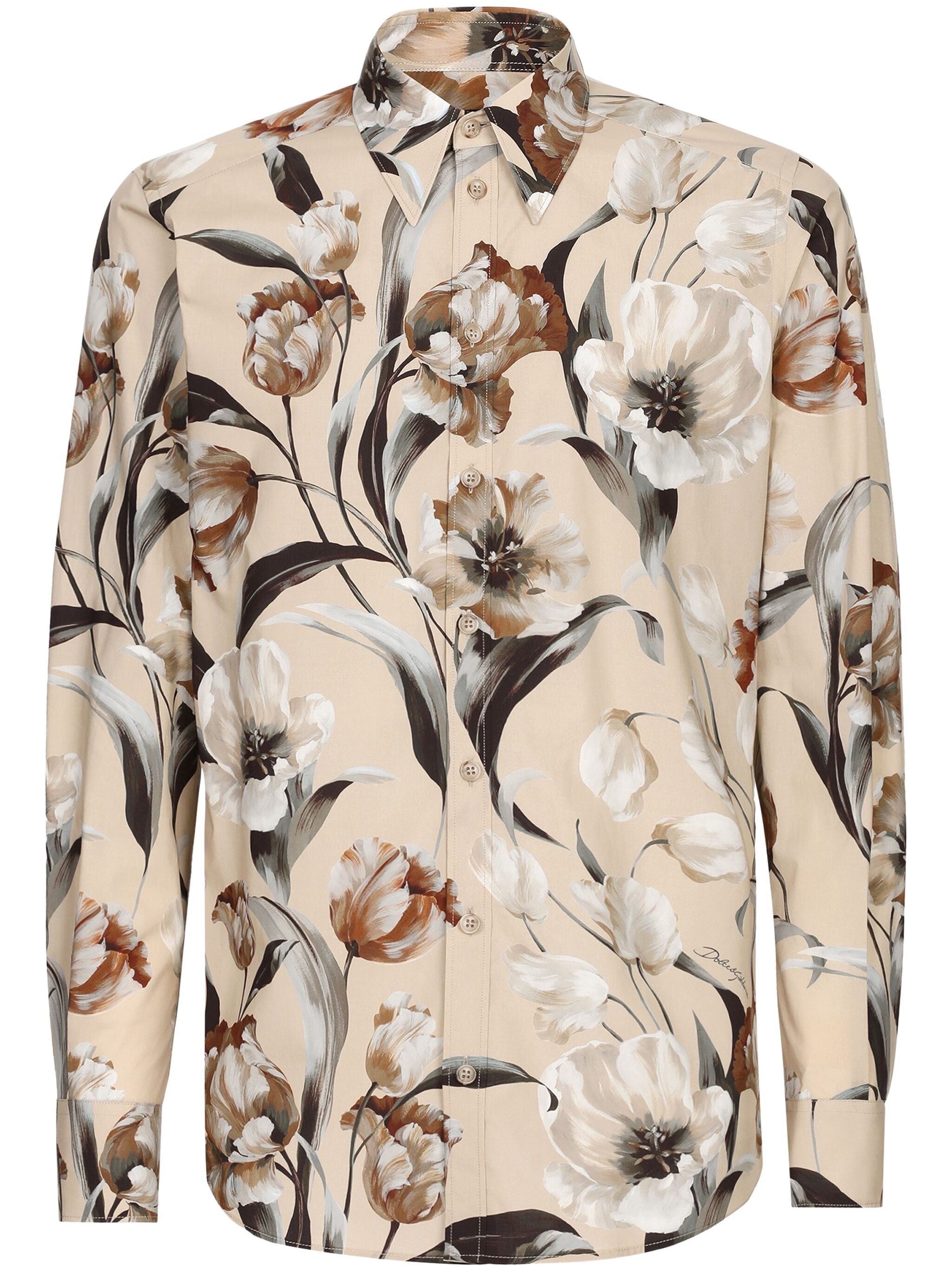 FLORAL-PRINT POPLIN SHIRT - 1