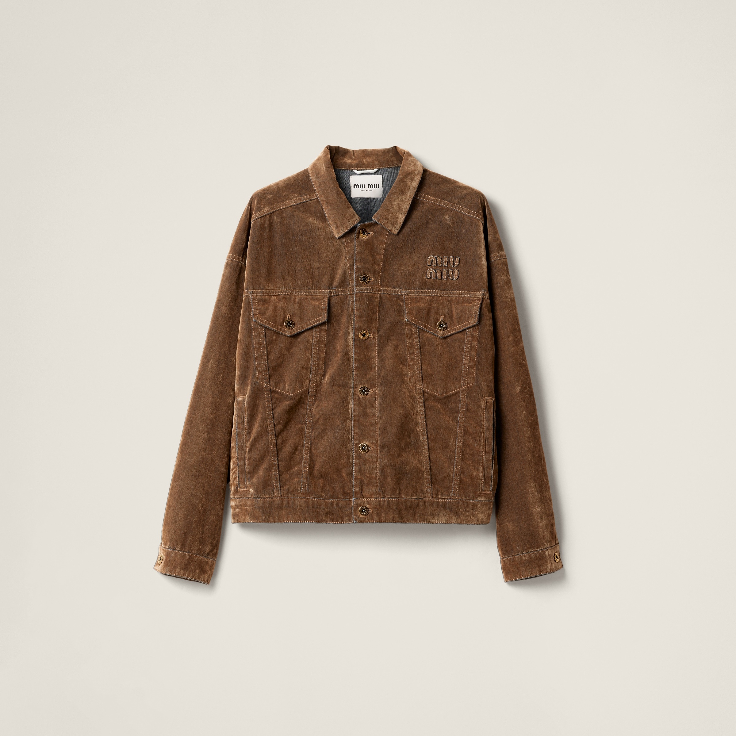 Washed flocked chambray blouson jacket - 1