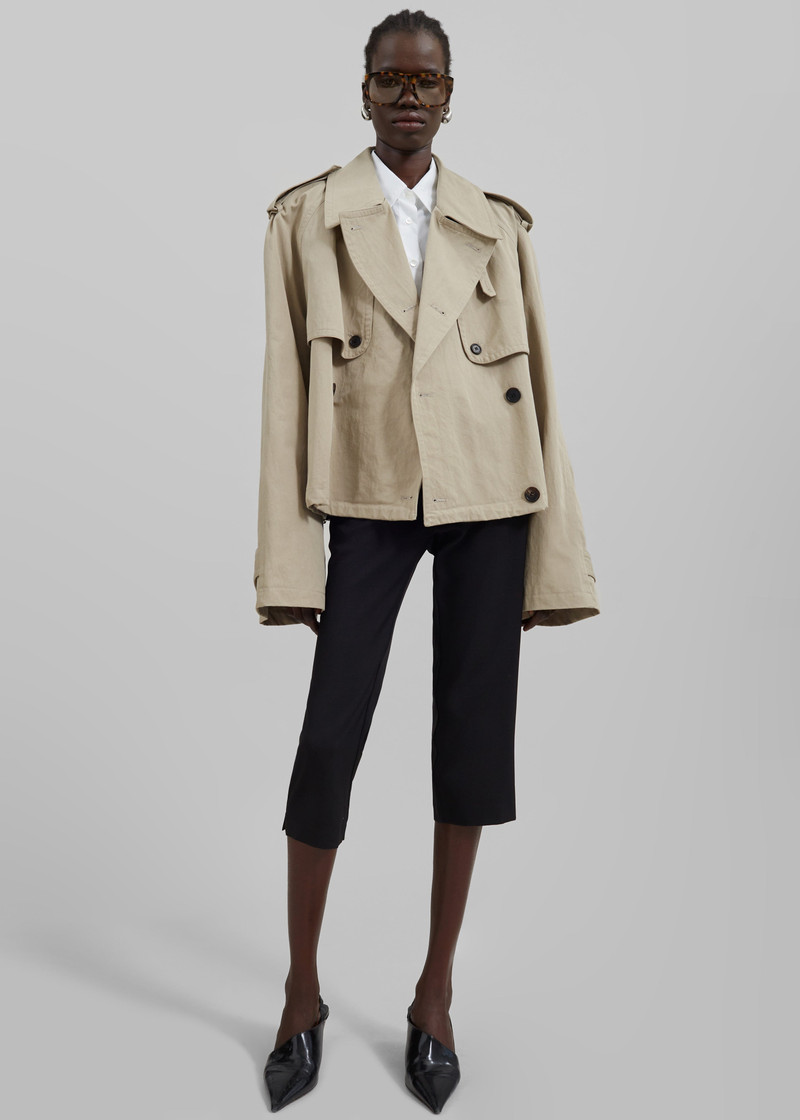 Mads Cropped Trench - Beige 10