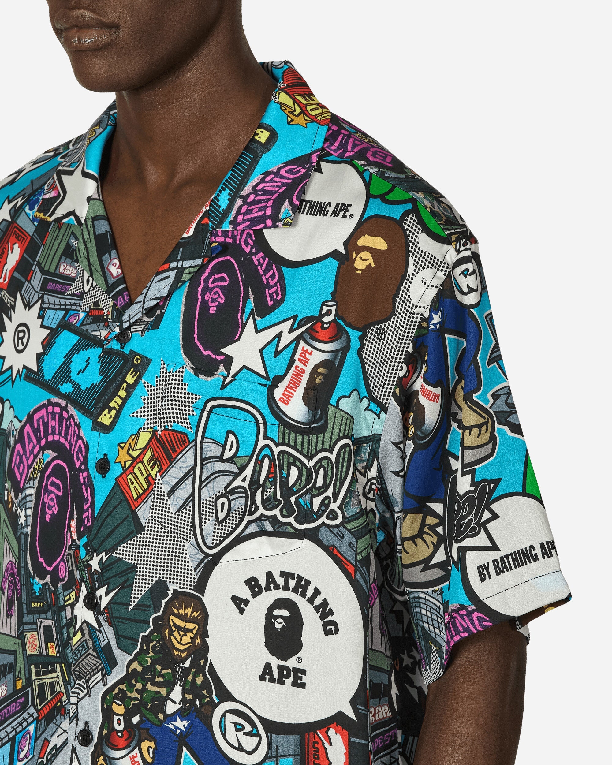 Comic Art Open Collar Shirt Multicolor - 5