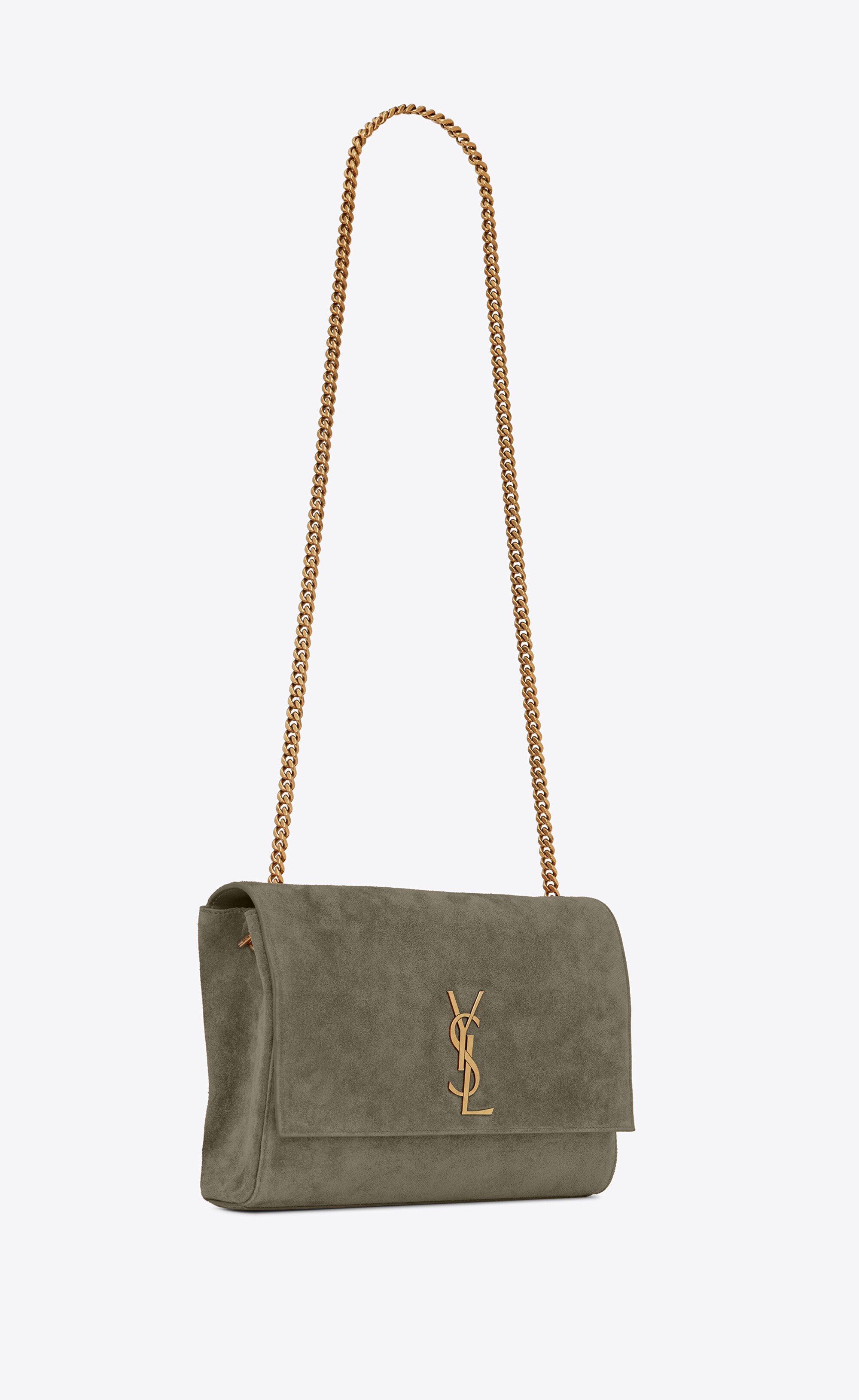 kate medium reversible chain bag in shiny leather and suede - 6