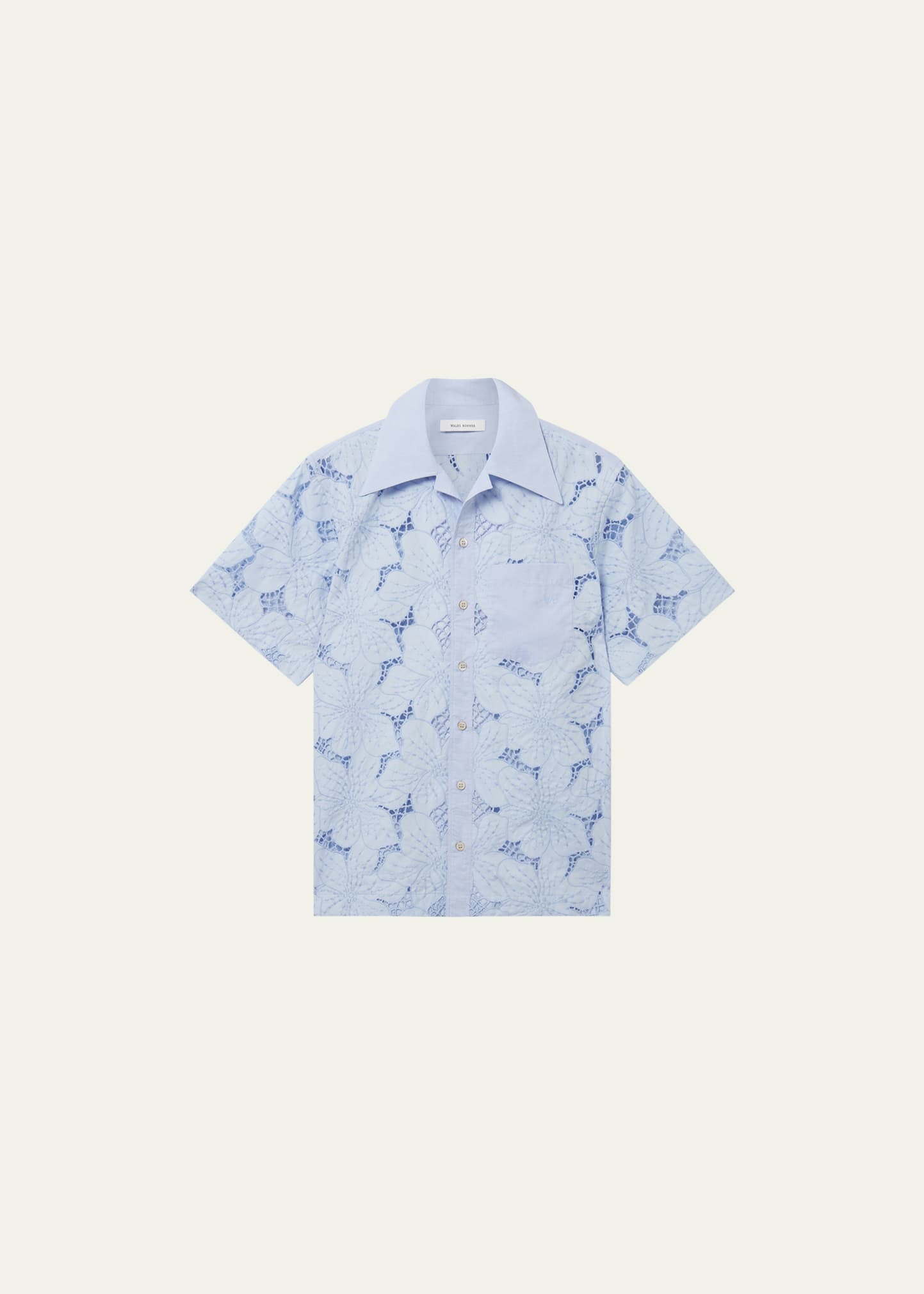 Men's Floral Lace Bowling Shirt - 1
