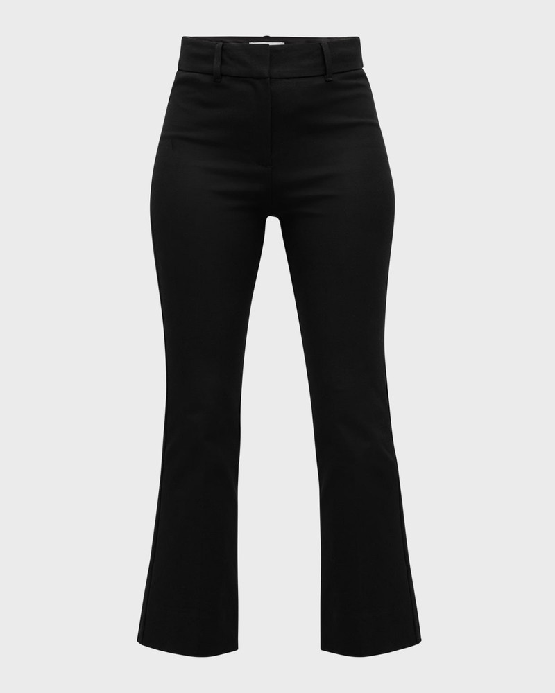 Stretch-Cotton Cropped Flare Trousers 1