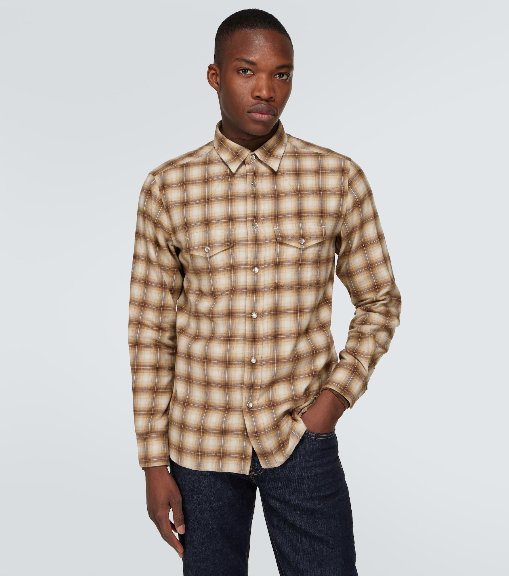 Checked cotton blend Oxford shirt - 3